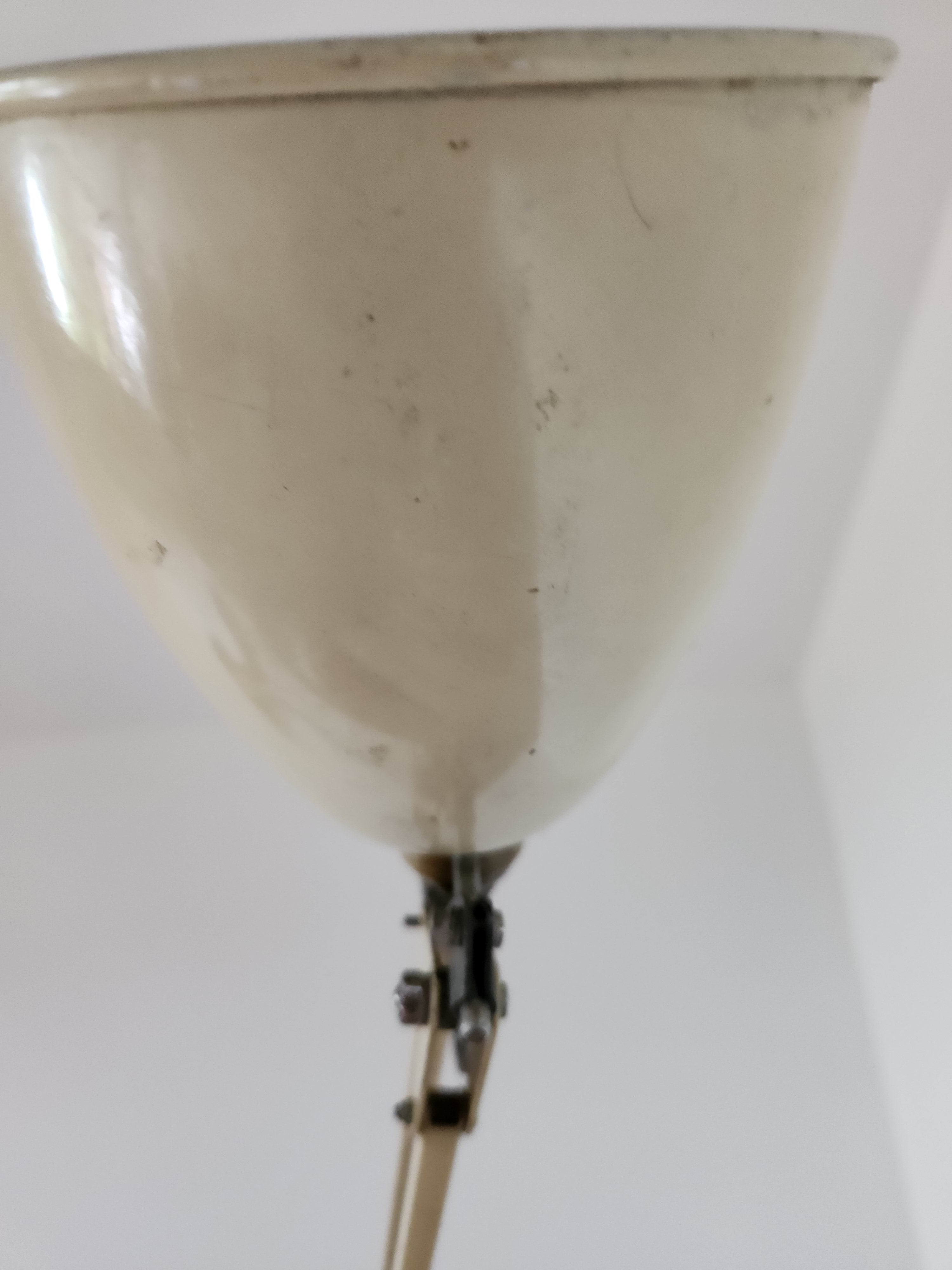 mid century anglepoise lamp close up of shade underside