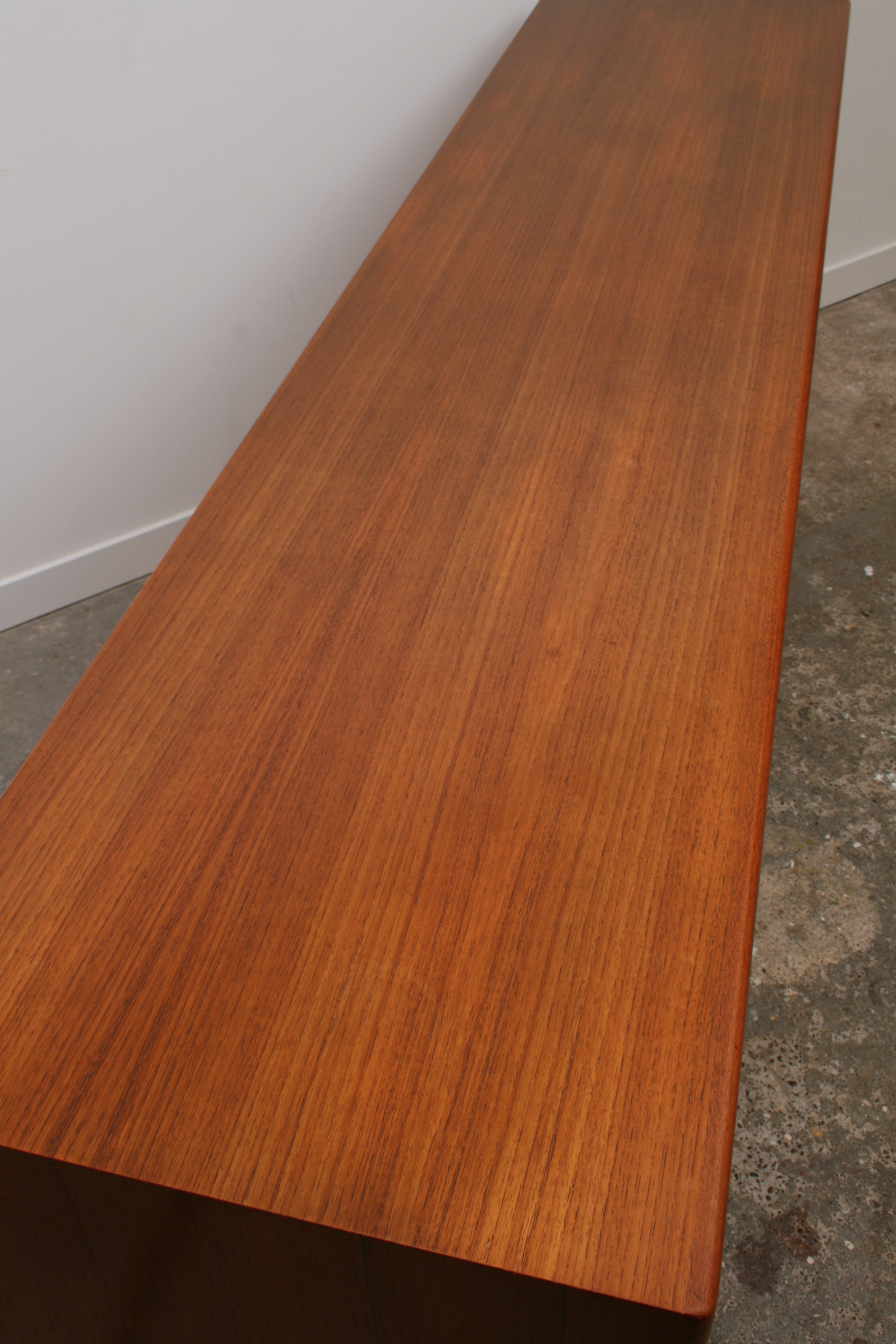 Mid century sideboard top from left end.