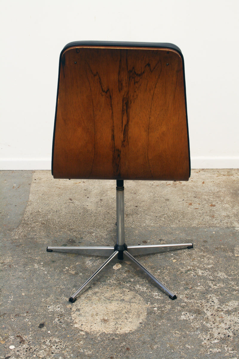 Rosewood Mid century swivel chair 1 in revolution. Rear.