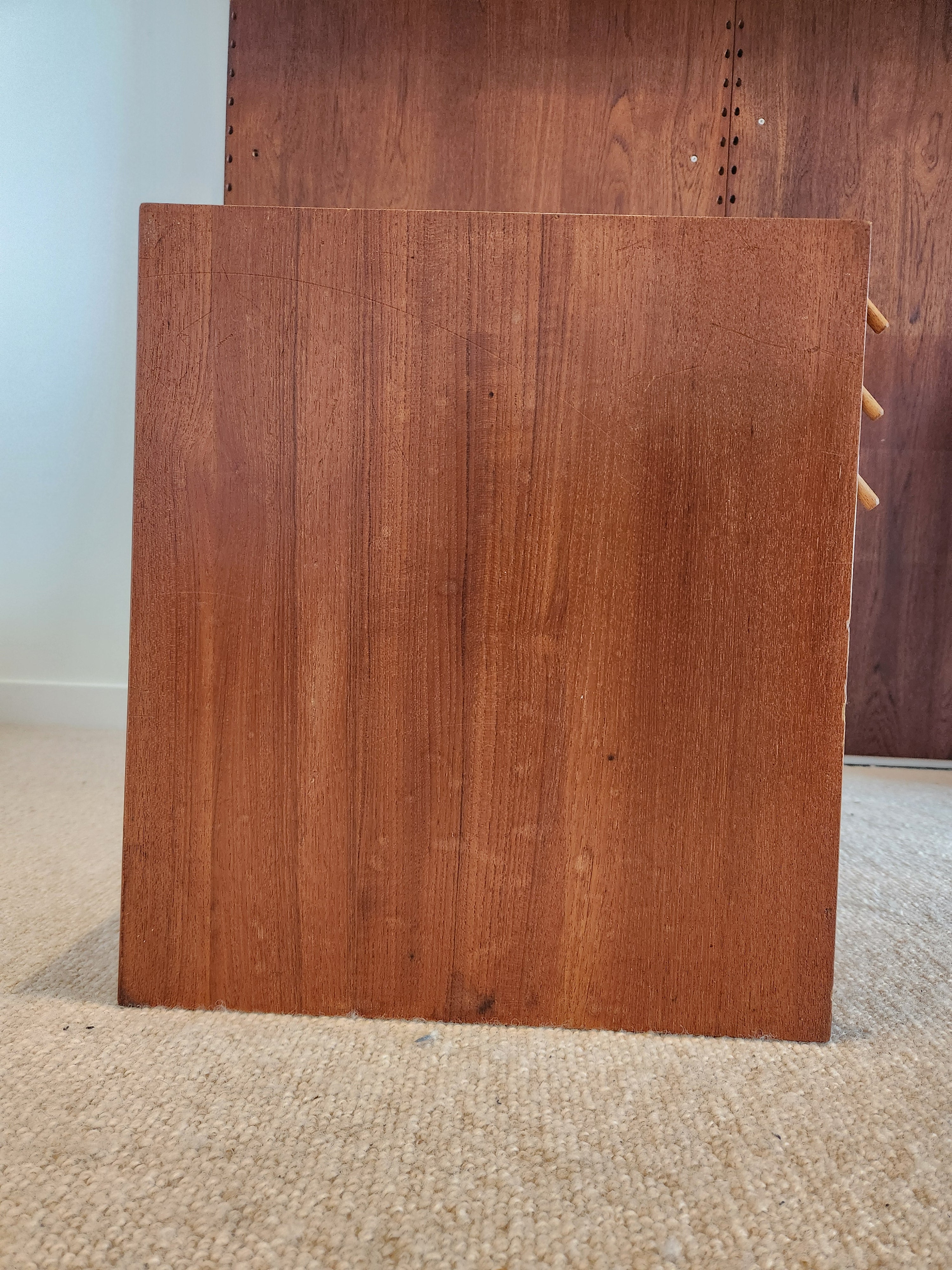 Danish Teak Cadovius system cabinet end closeup  2 of 4.