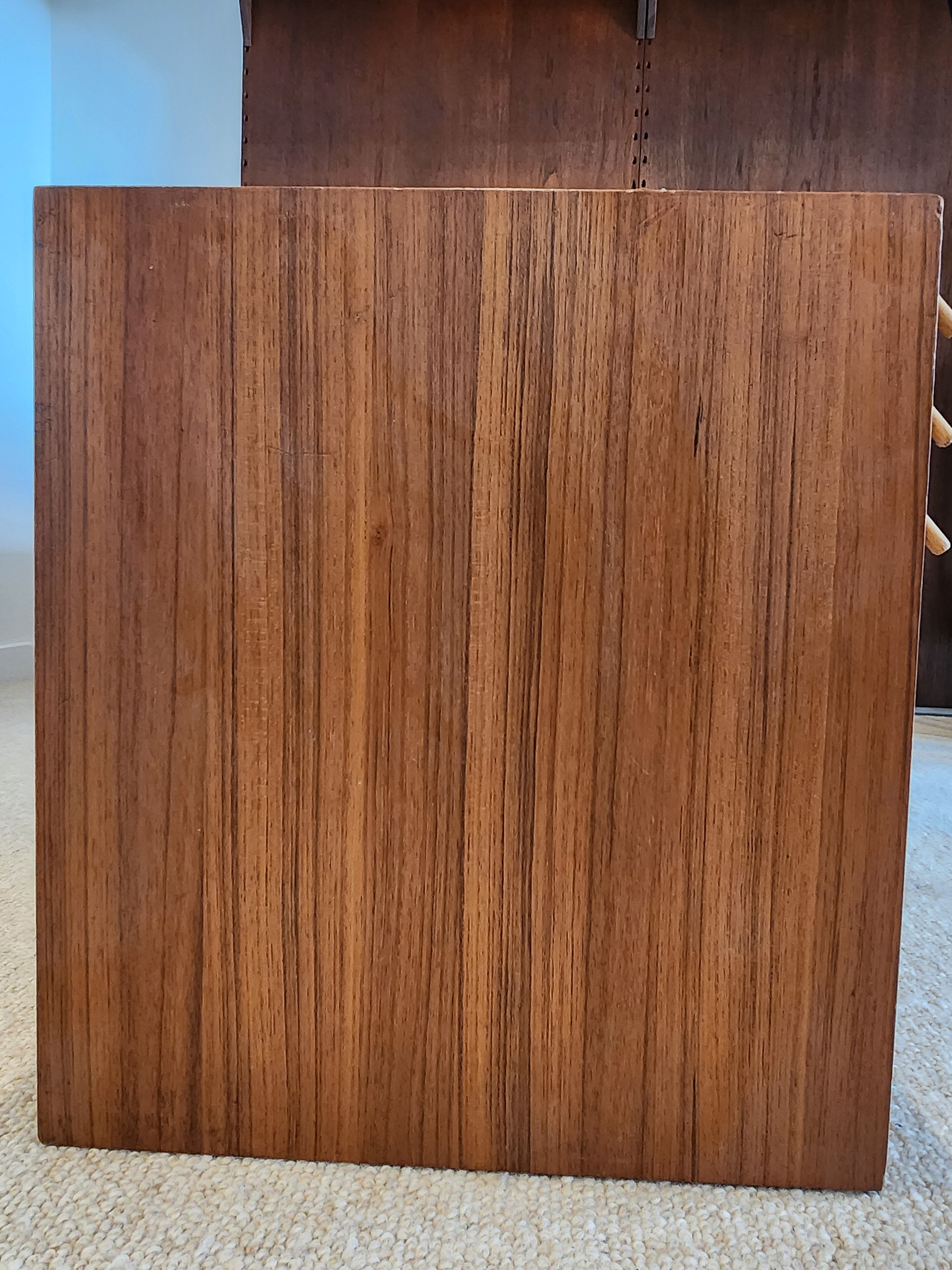 Danish Teak Cadovius system cabinet end closeup  4 of 4.