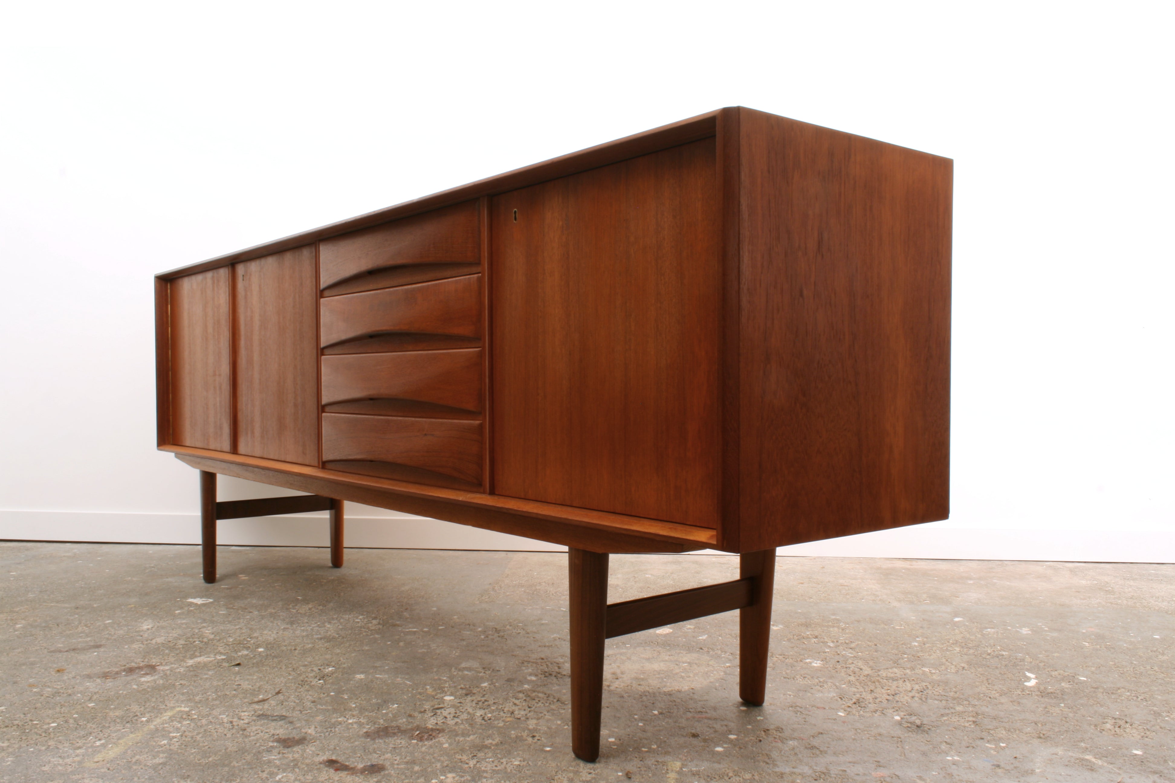 Norwegian teak sideboard by Fredrik Kayser for Gustav Bahus.