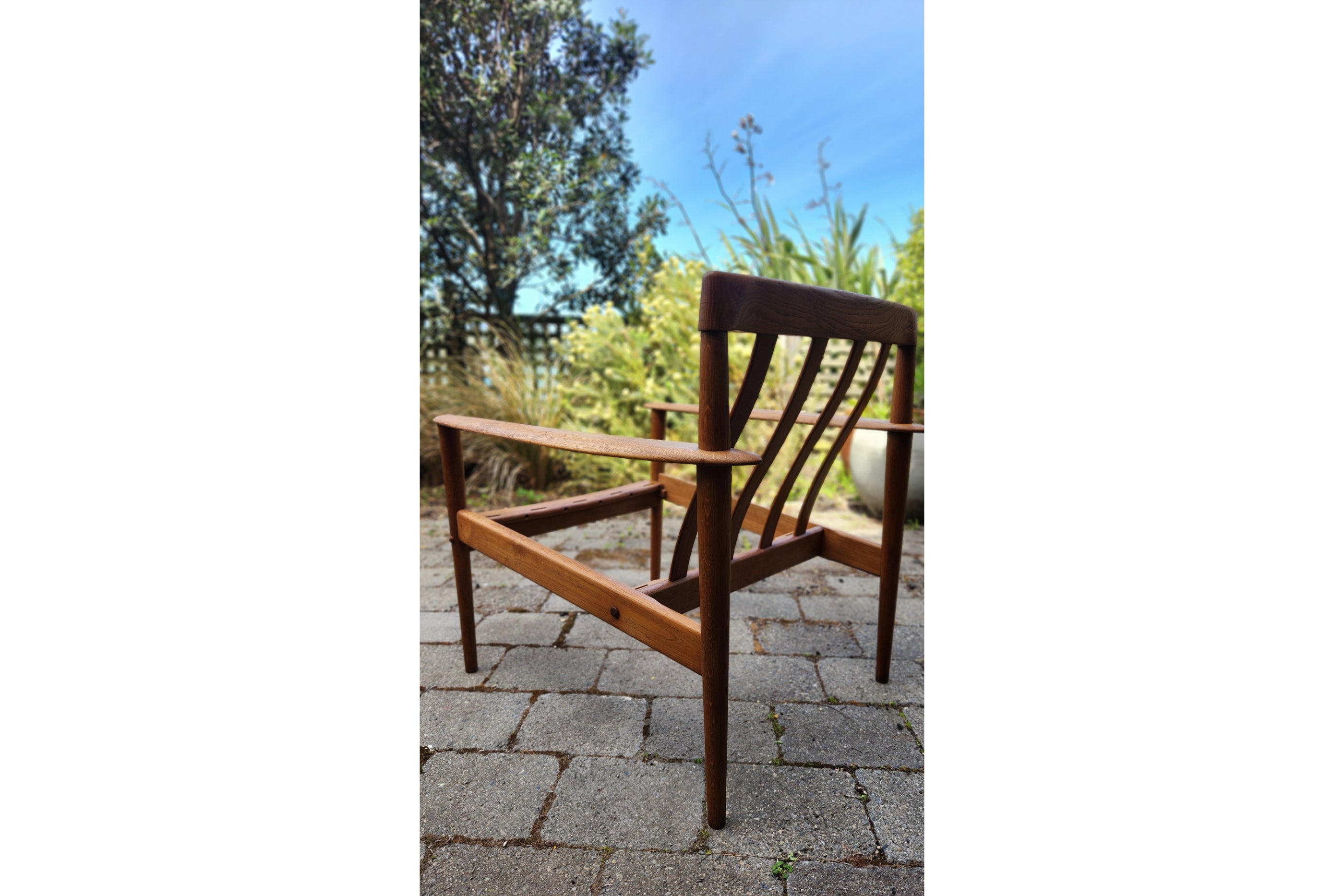 Grete Jalk PJ56 armchair in Oak. From rear.