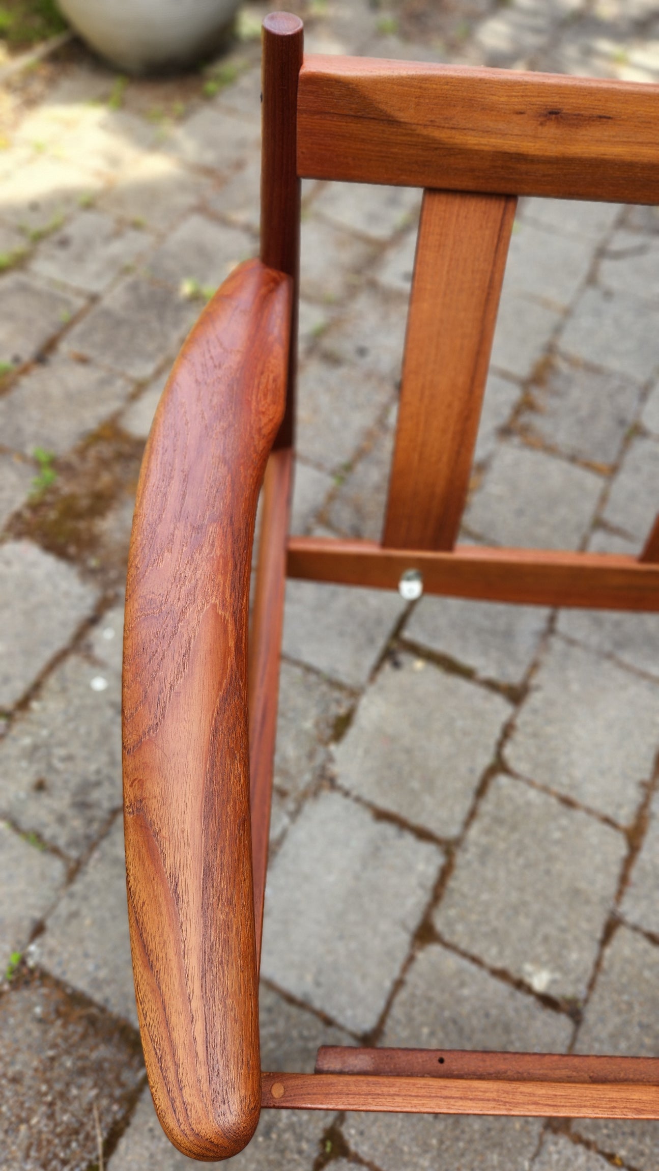 Gete Jalk model 118 sofa in Teak. from above showing arm detail.