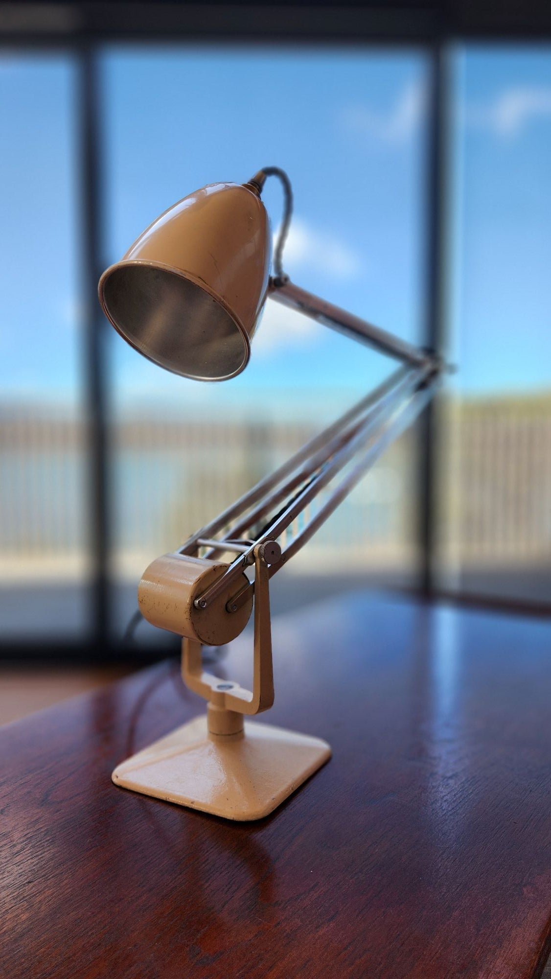 Cream coloured anglepoise lamp by Hadrill and Horstmann.