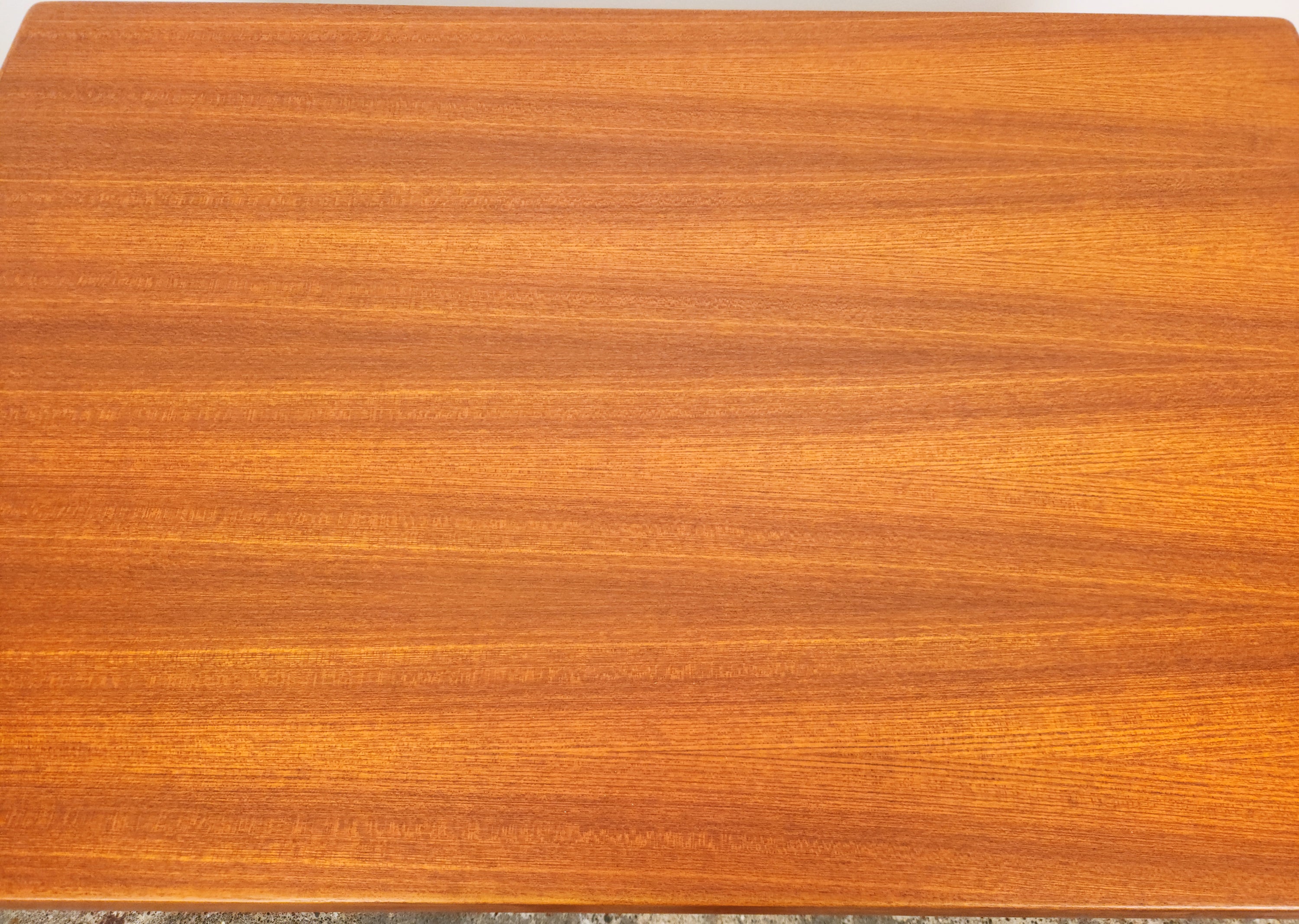 Henning Kjaernulf Danish Dining Table. Viewed from above. Close-up.