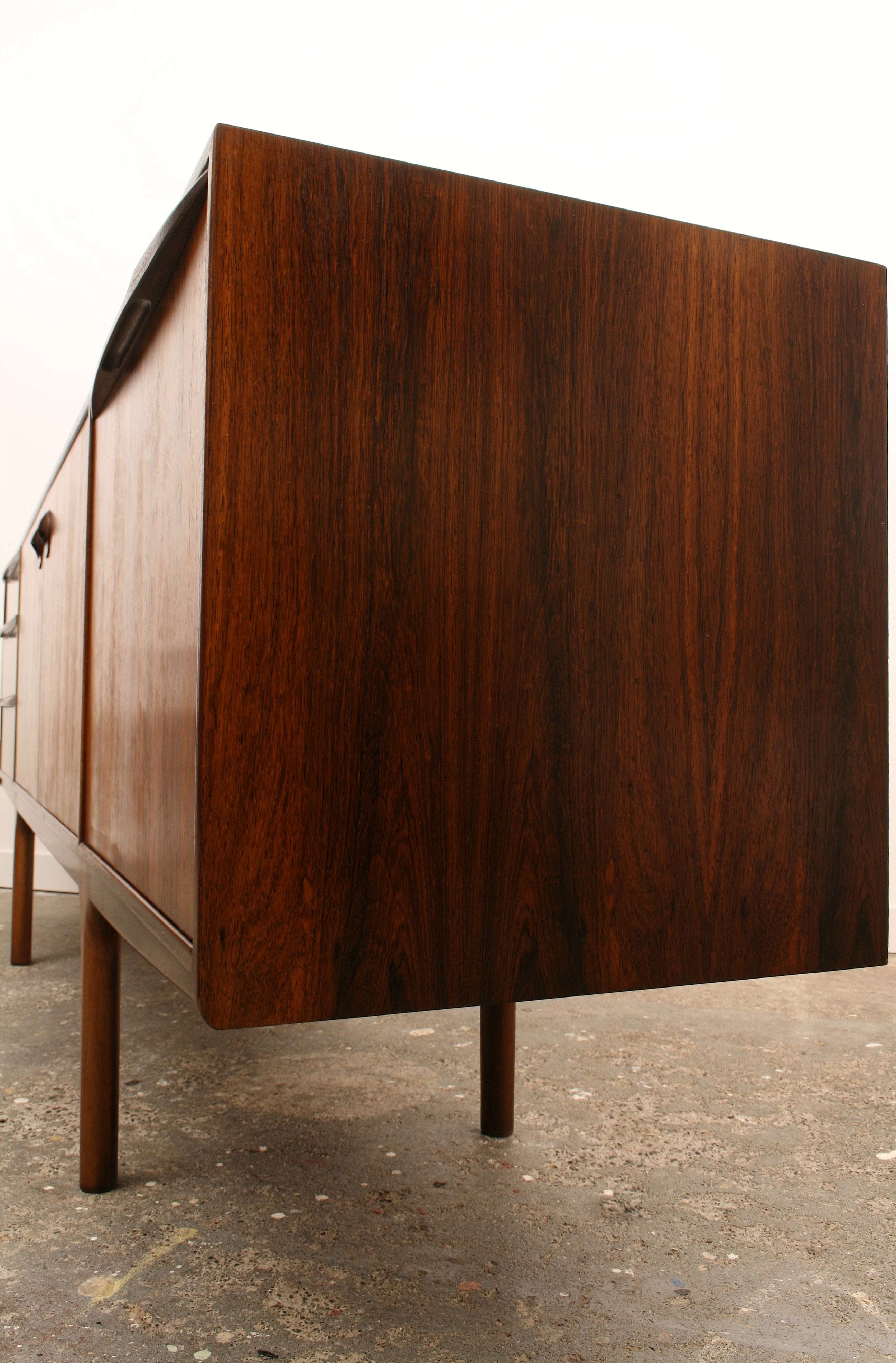 Rosewood sideboard close up of right end panel.