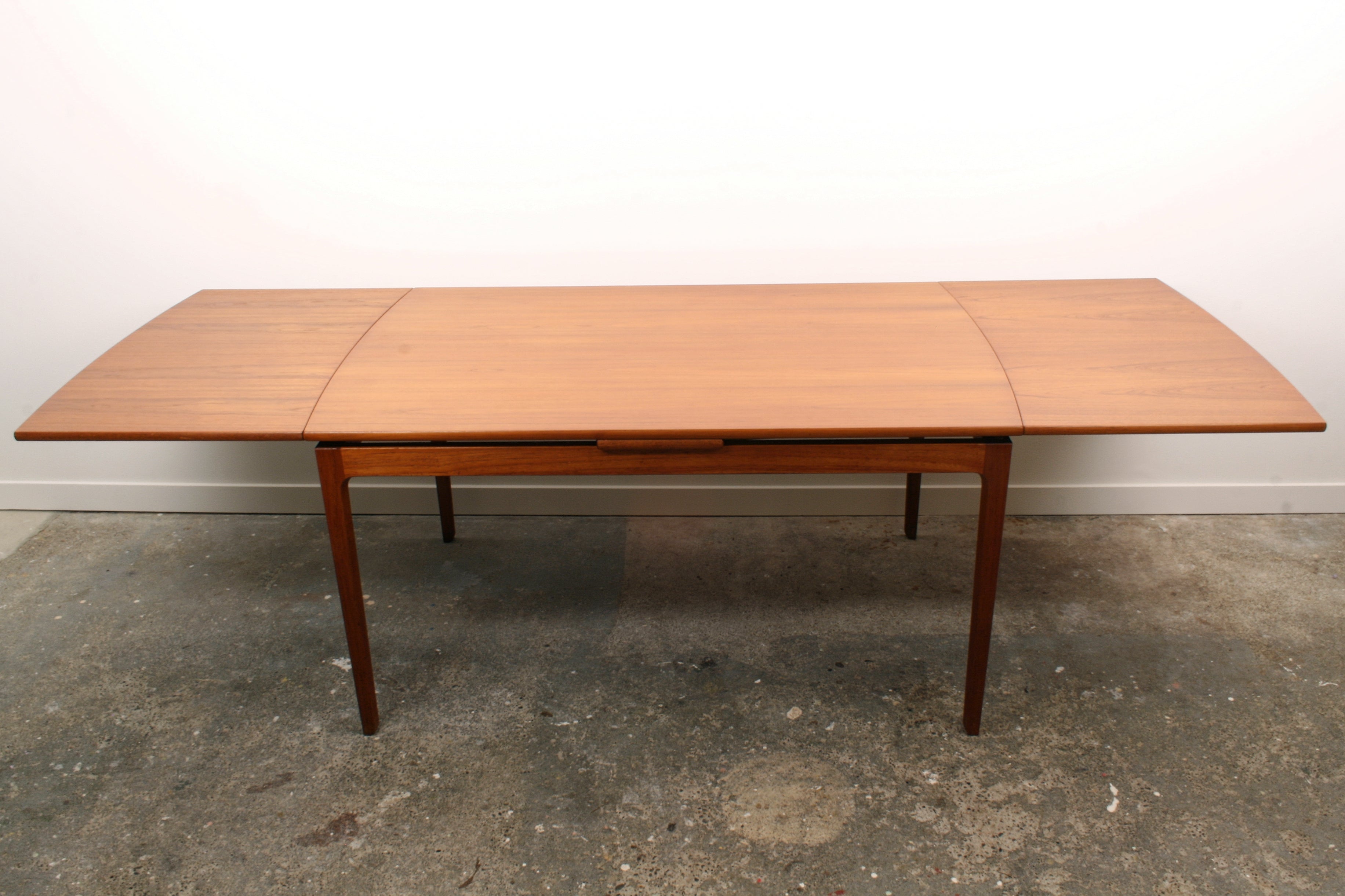 Mid Century Teak Dining Table fully extended. 