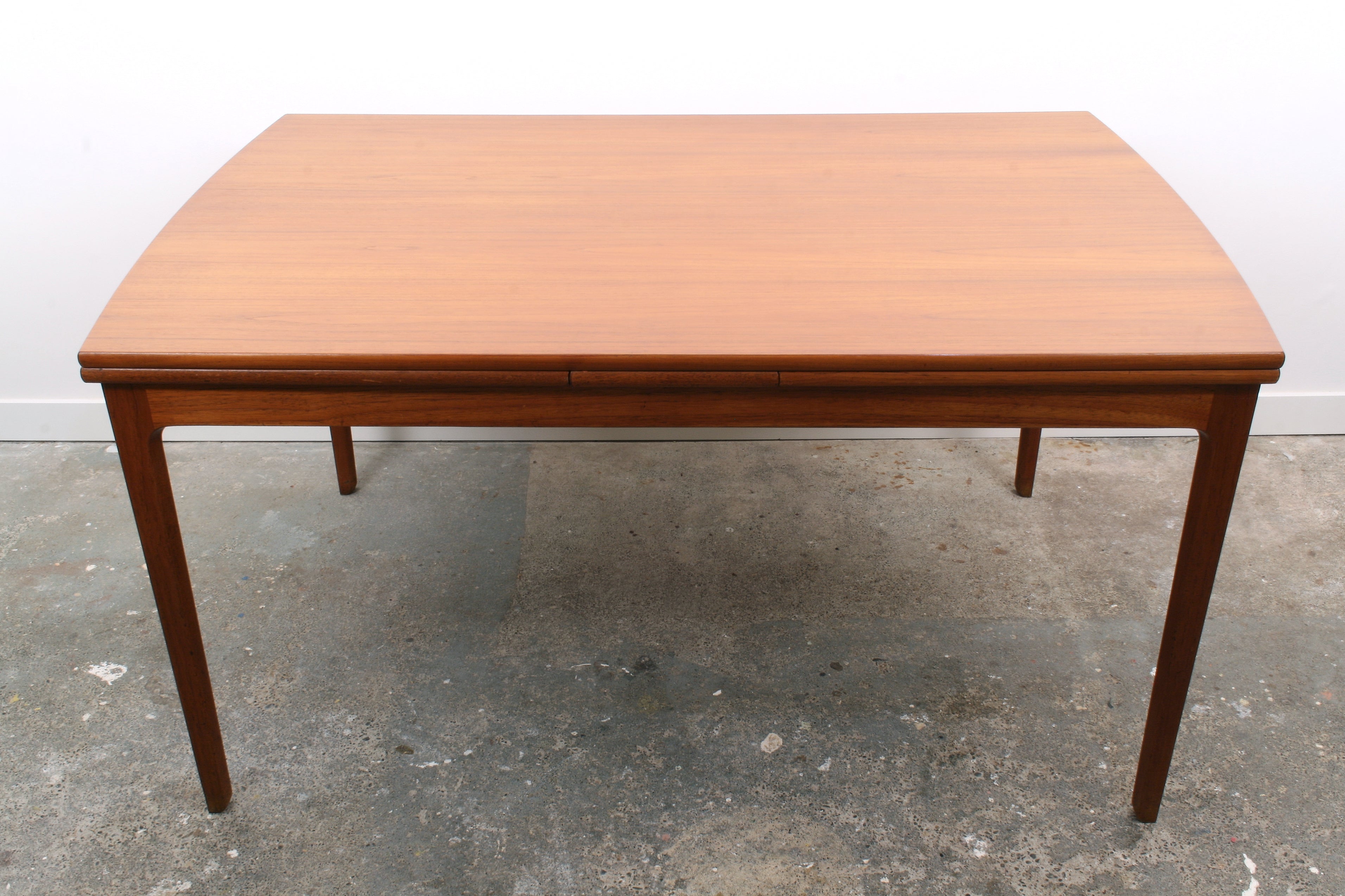 Mid Century Teak Dining extensions stowed.